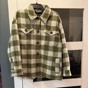 All Saints Olive and Cream Shacket